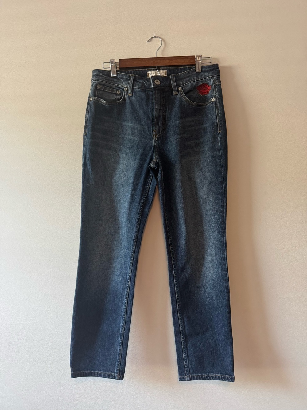 Women’s Dark Wash Straight Jeans - Blue - Free People